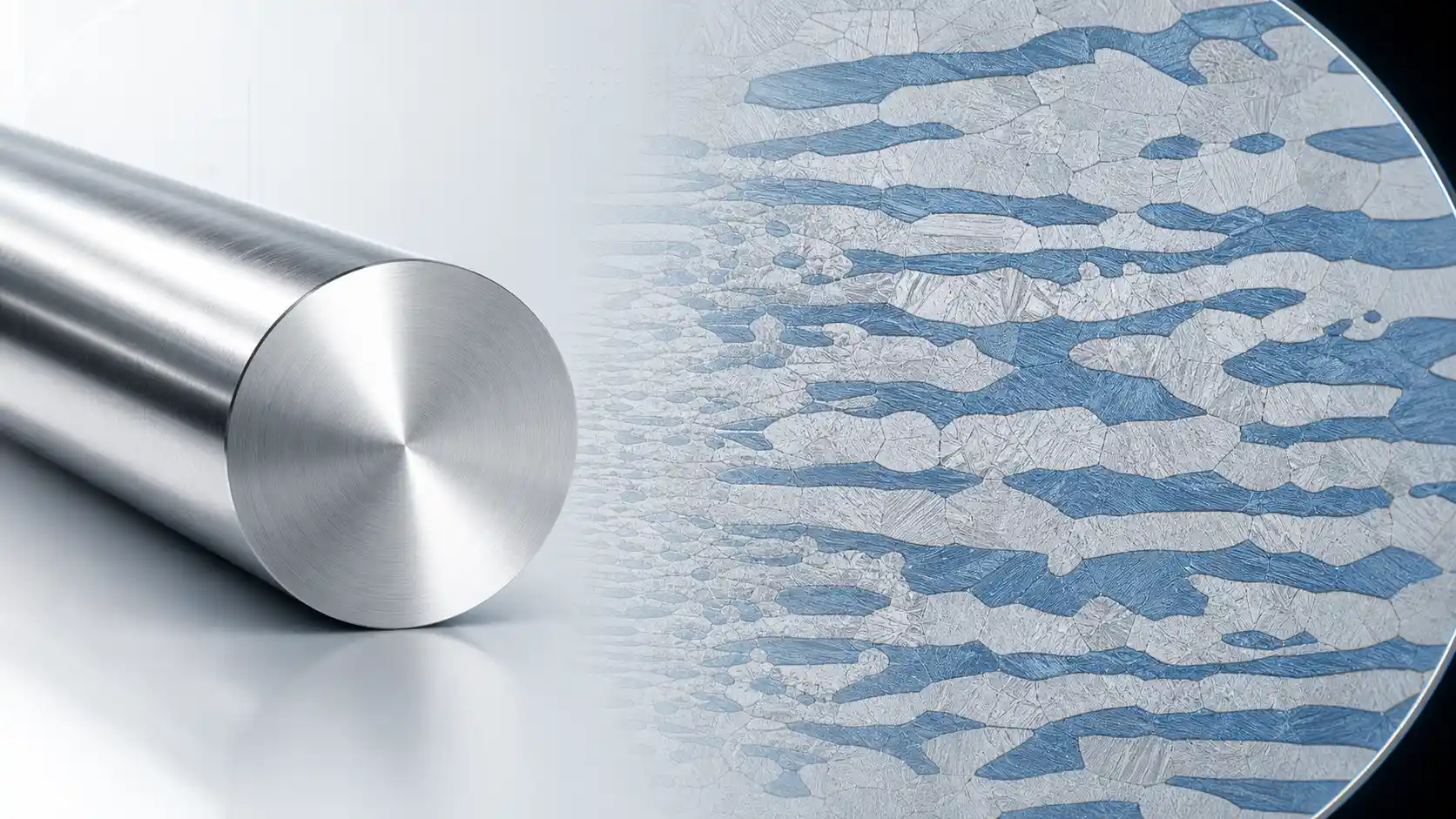 AI-generated duplex stainless steel microstructure concept showing austenite and ferrite phase balance